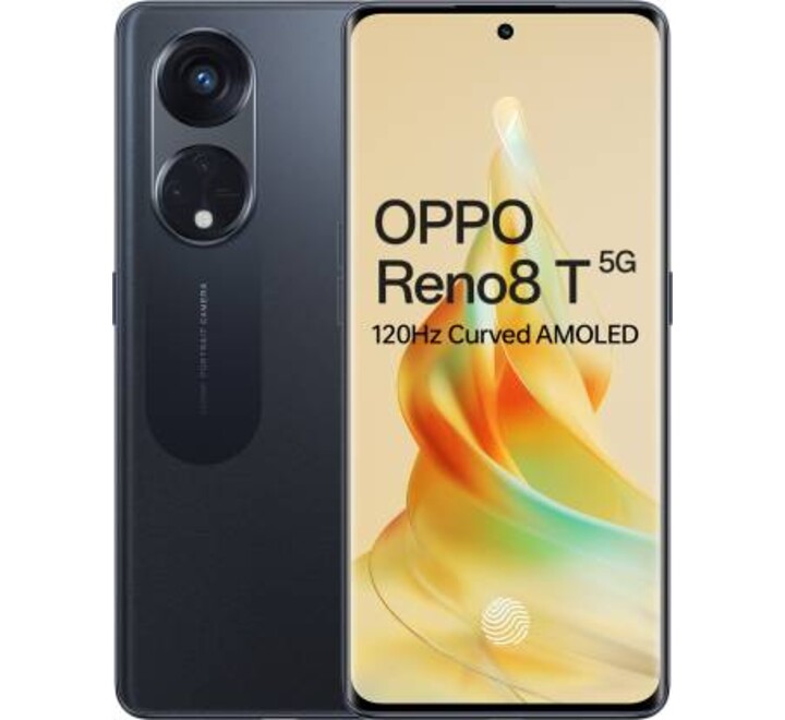 OPPO Reno8T 5G (Midnight Black 128 GB)  (8 GB RAM) (RENO8T 8/128 BLK)